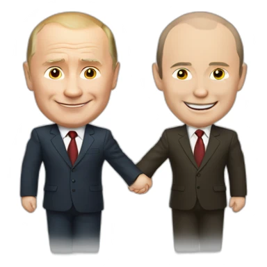 Putin and Netanjahu holding hands weile smiling to the camera sticker