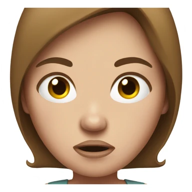 Uncomfortable and angry white pregnant woman with brown hair sticker