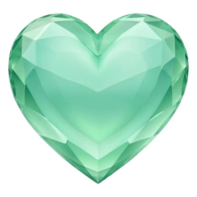 Crystals Pastel green heart 3D  sticker