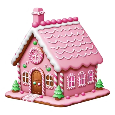 A pink gingerbread house sticker