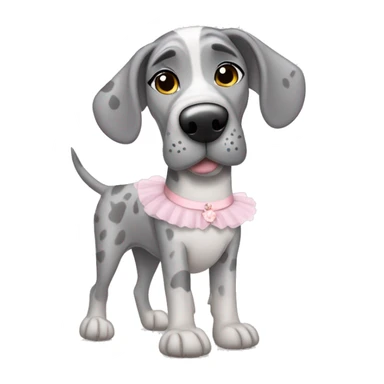 Merle grey Great Dane wearing a ballerina costume  sticker