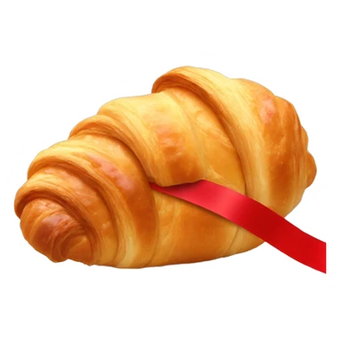 croissant eating croissant with a red ribbon  sticker