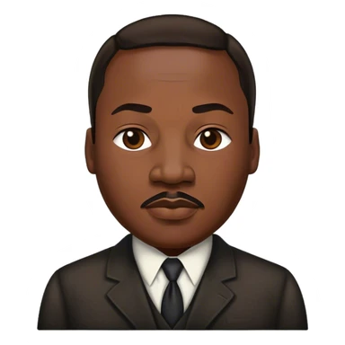 Cinematic Realistic Martin Luther King Jr. Portrait Emoji, depicted as a compassionate determined civil rights leader in period attire with a powerful gaze, rendered with rich textures and inspiring dynamic lighting that captures his historic legacy. sticker