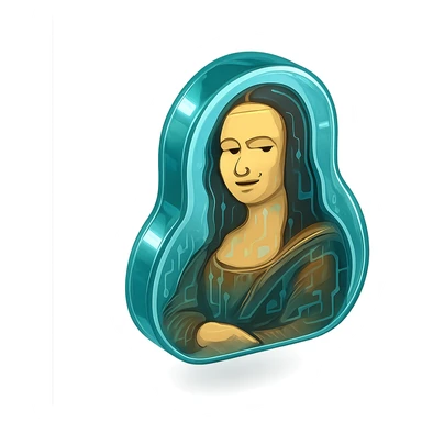 Mona Lisa with a sarcastic expression sticker
