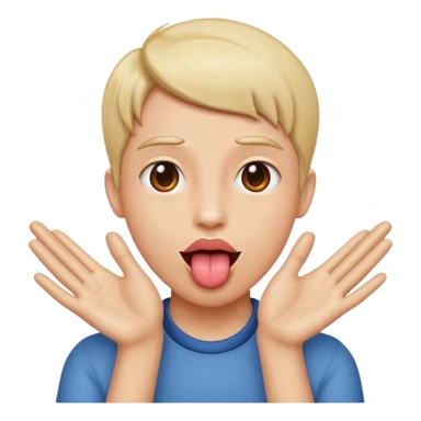 tounge out with hands to side sticker