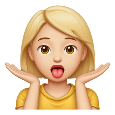 emoji chocking itself with hands around neck with tounge out cute sticker