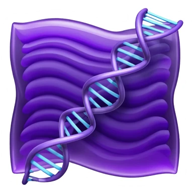 I want a DNA helix in the foreground. Background to be a rippled purple sheet. sticker