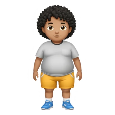 fat person emoji but make him brown skin and curly black hair make it a whole body image and the person is a boy who’s fat even fatter than this add belly rolls sticker