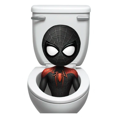 Black Spider- Man in a toilet sticker