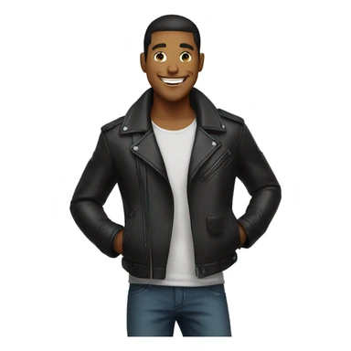 cool smile in leather jacket sticker