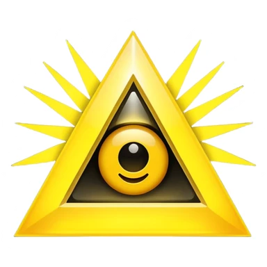 illuminati triangle with rays emoji style sticker