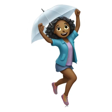 Girl dancing in the rain  sticker