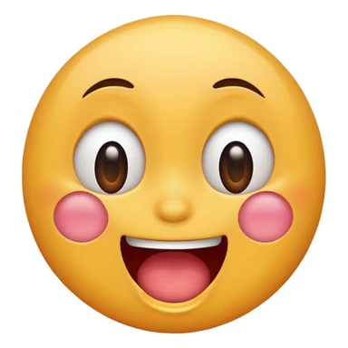 Happy laughing shocked face with no blush sticker