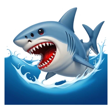 Shark attack blue sticker