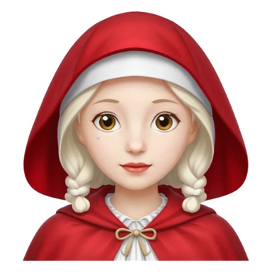 Handmaids tale Caucasian wearing white bonnet and red cape emoji sticker