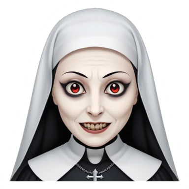 create an evil nun emoji based on valak from the conjuring sticker