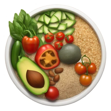 realistic bowl of healthy food sticker