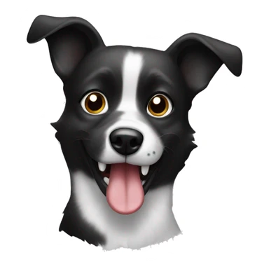 A black and white dog big eye and tongue  sticker