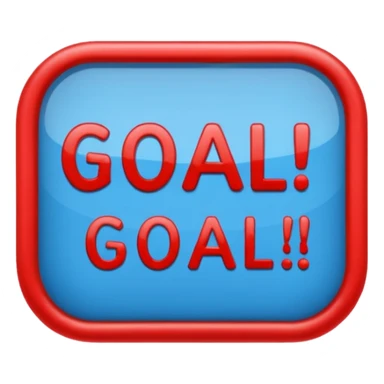 Word “Goal” sign comic style blue (#00A3E0) and red (#F9423A)  sticker