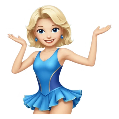 blue jazz style dance costume on blonde sticker