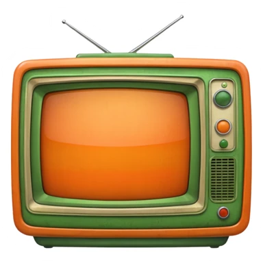 ancienne telévision orange et verte sticker