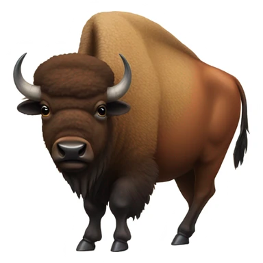 Bison with robin bird on its back sticker