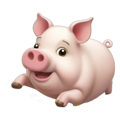 Cochon sur un trampoline sticker