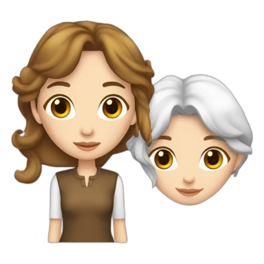 fille châtain clair qui fait un câlin avec une brune sticker