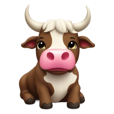 cute bull love hearts sticker