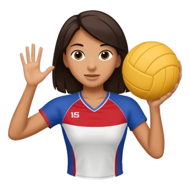 una chica morena jugando voleibol sticker