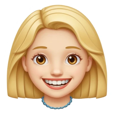 girl with braces on teeth sticker