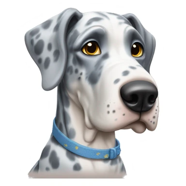 Blue Merle Great Dane dressed as butter sticker