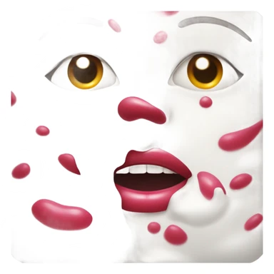 Lipstick Face covered in milk liquid sticker
