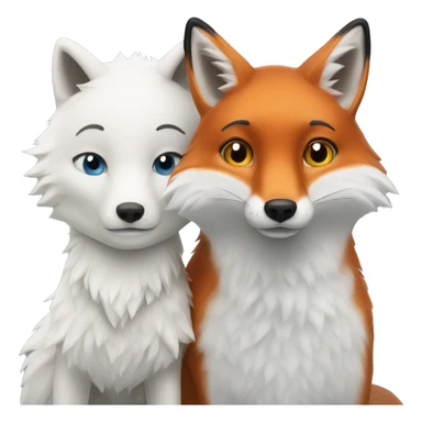A red fox and a snowy arctic fox sticker