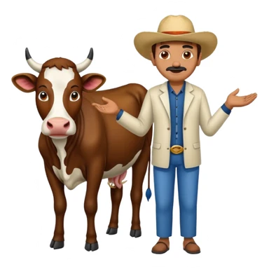 Indian man withh cow sticker