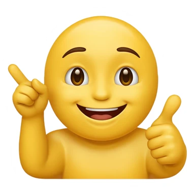 Yellow emoji holding laugh with one hand and pointing with the other  sticker