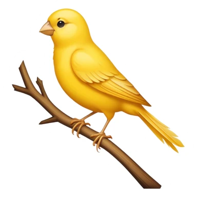 canary perched on a branch sticker
