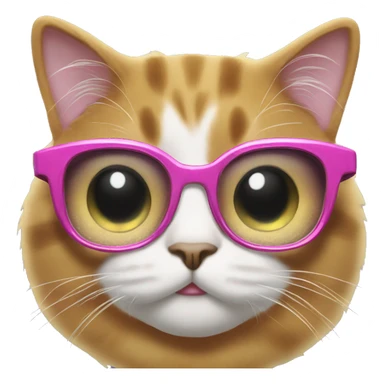Silly cat with sparkly glasses sticker