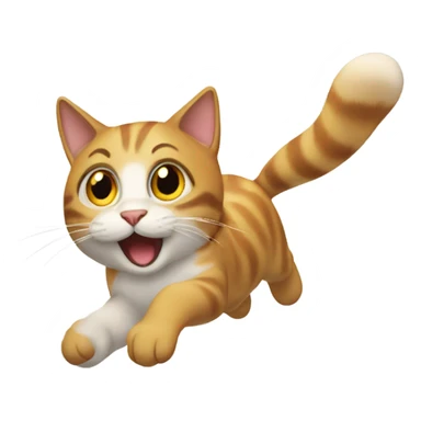 flying cat sticker