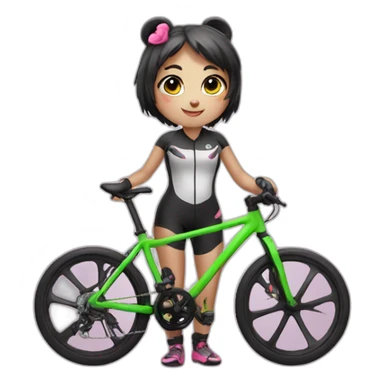 Cute Panda girl with road bike sticker