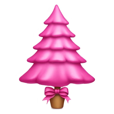 pink christmas tree with pink bow sticker