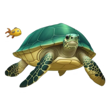 Tortue sur une baleine sticker
