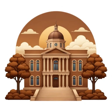 Brown Vintage academia aesthetic scenery  sticker
