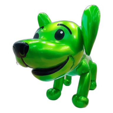 Jeff Koons green dog balloon sculpture sticker