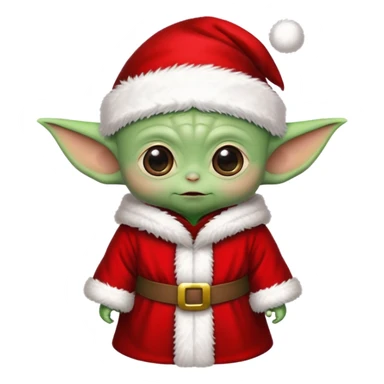 Baby Yoda wearing Santa Claus outfit sticker