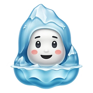 A 3D iceberg in Apple Memoji style
 sticker