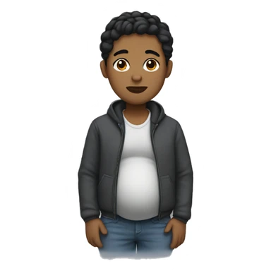 Pregnant man with short black hair sticker