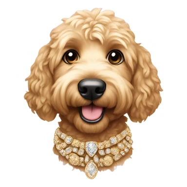 golden doodle wearing bling sticker