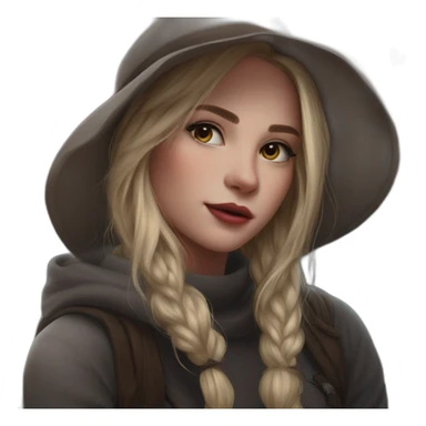 blonde girl with hat sticker