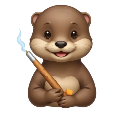 Cute female Otter smoking a joint sticker